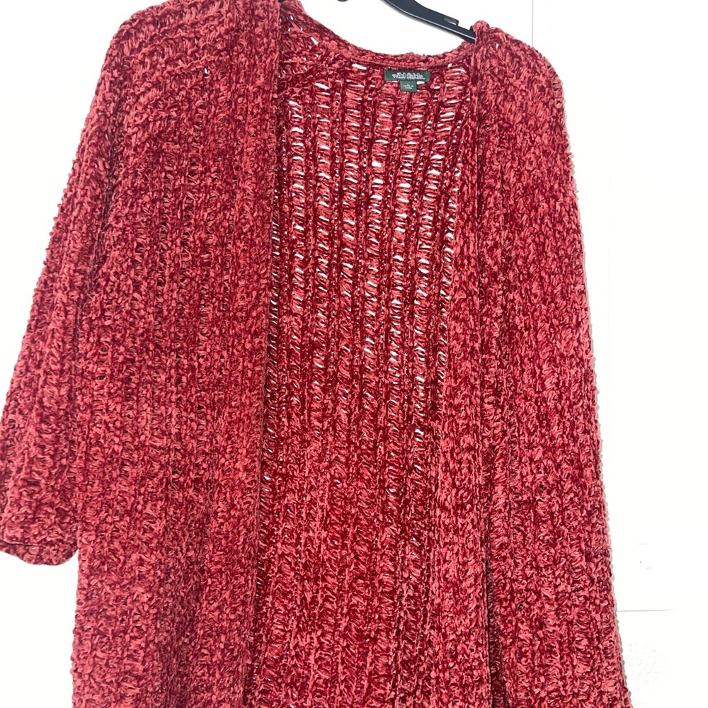 Cozy Red/Orange Knit Sweater